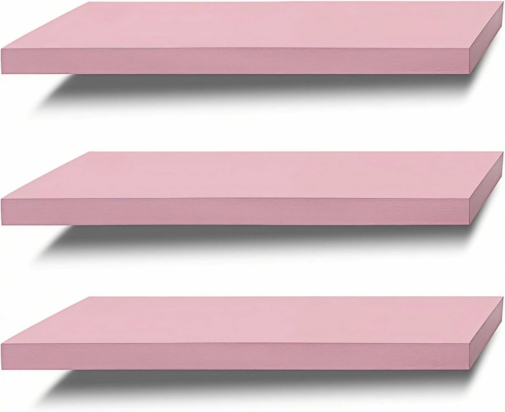 Floating Shelves Wall Shelf Solid Wood for Bathroom Bedroom Kitchen Set of 3,...