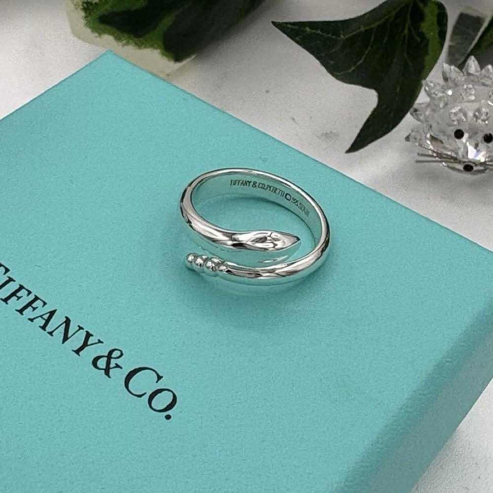 Tiffany Style Silver Snake Ring Unisex Fashion Jewelry