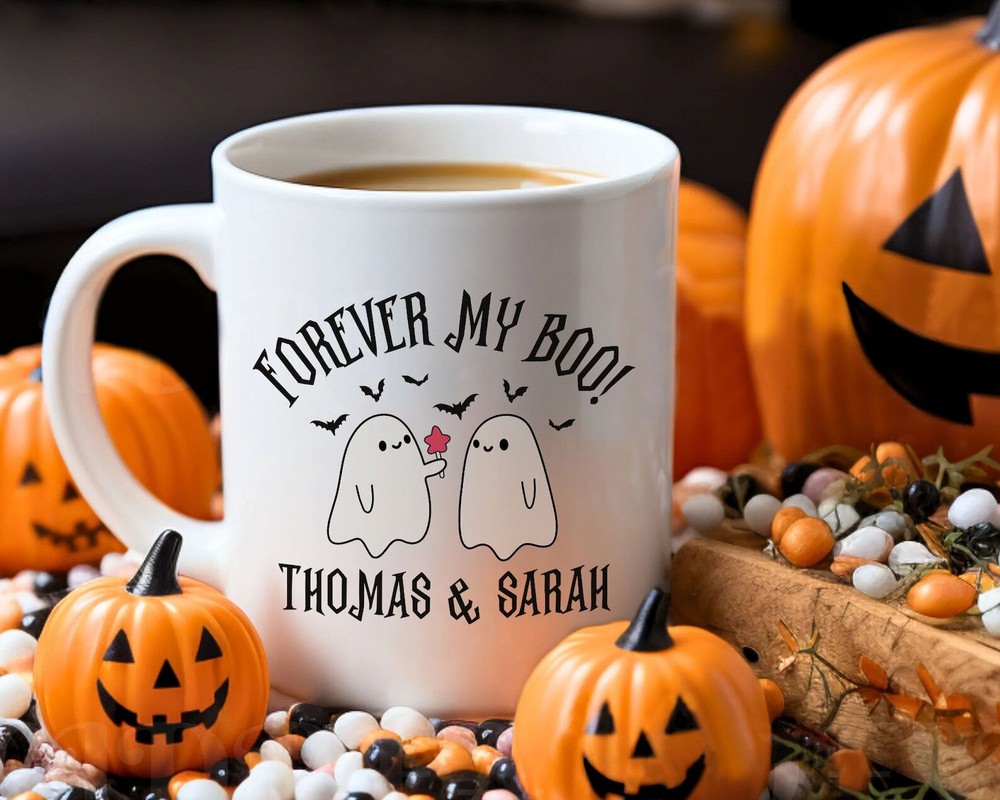 Halloween Couple Mug Custom Forever My Boo Personalized Anniversary Cup