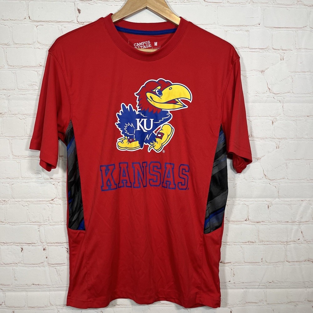 Kansas Jayhawks Shirt Mens Medium Red KU University NCAA Campus Heritage
