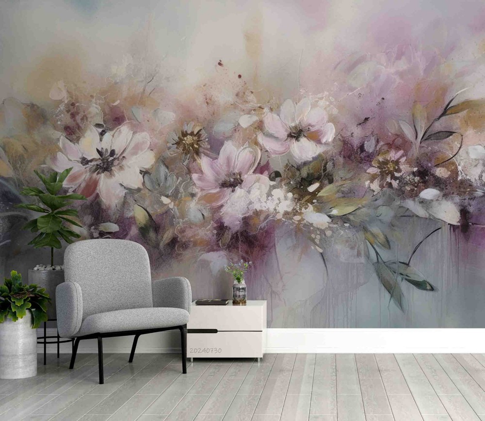 3D Flowers Plants Oil Painting Wall Murals Wallpaper Murals Wall Sticker 3