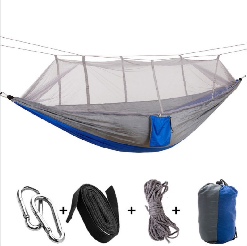 Camping Double Hammock with Mosquito Net Tent Outdoor Hanging Bed Swing Chair US