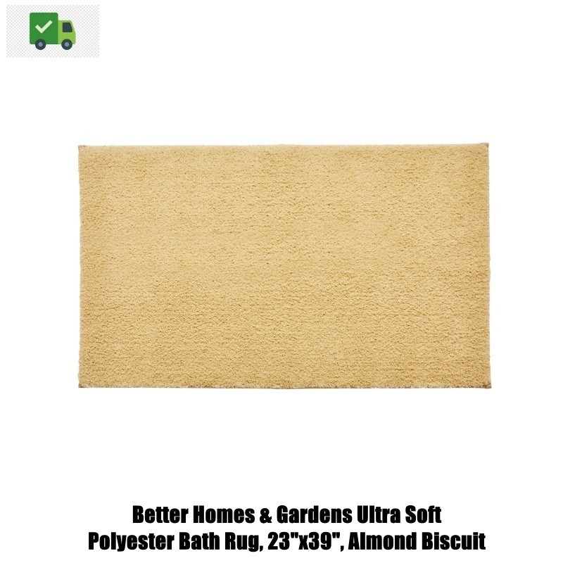Better Homes Gardens Ultra Soft Polyester Bath Rug 23x39 Inches Almond Biscuit Color