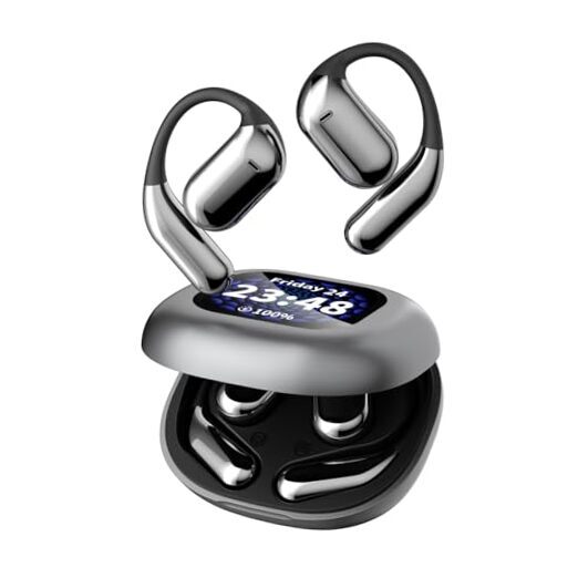 Open Ear Bluetooth 5.4 Earbuds, Wireless Headphones Sport Over Earphones Black