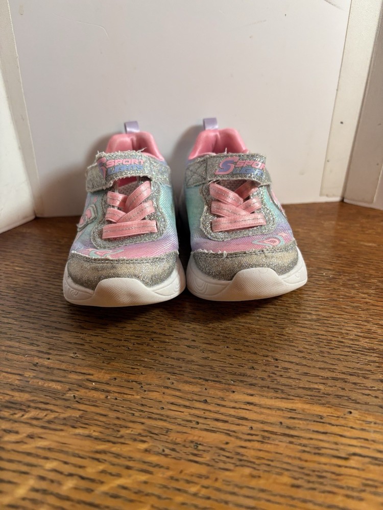 Skechers Sport Lights Kids Pink Unicorn Light Up Shoes Toddler Size 5