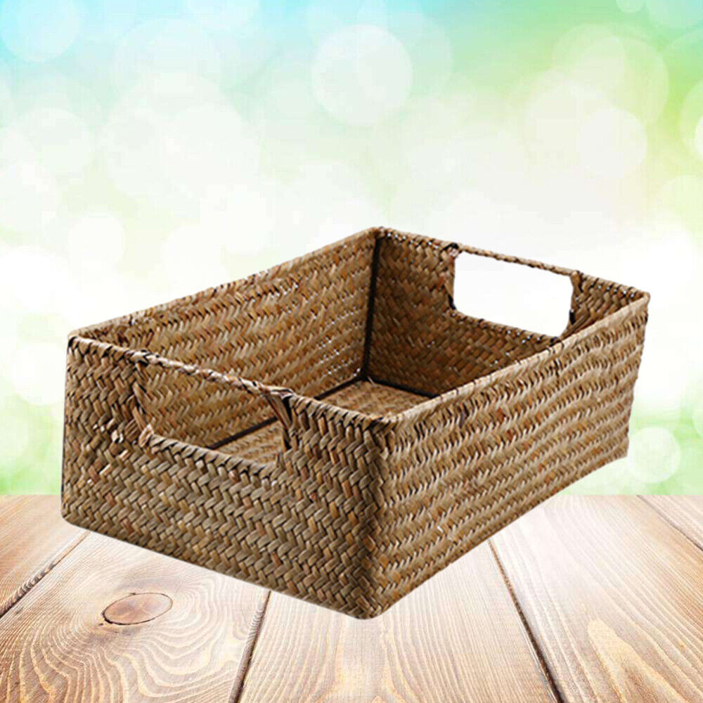 Rattan Fruit Basket Woven Wicker Storage Baskets Container Organizer for Home