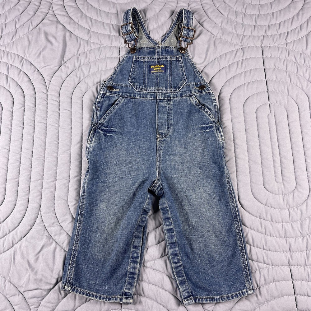 OshKosh B’gosh Vestbak Denim Overalls Toddler Size 24 Months 2T Classic Bib Jean