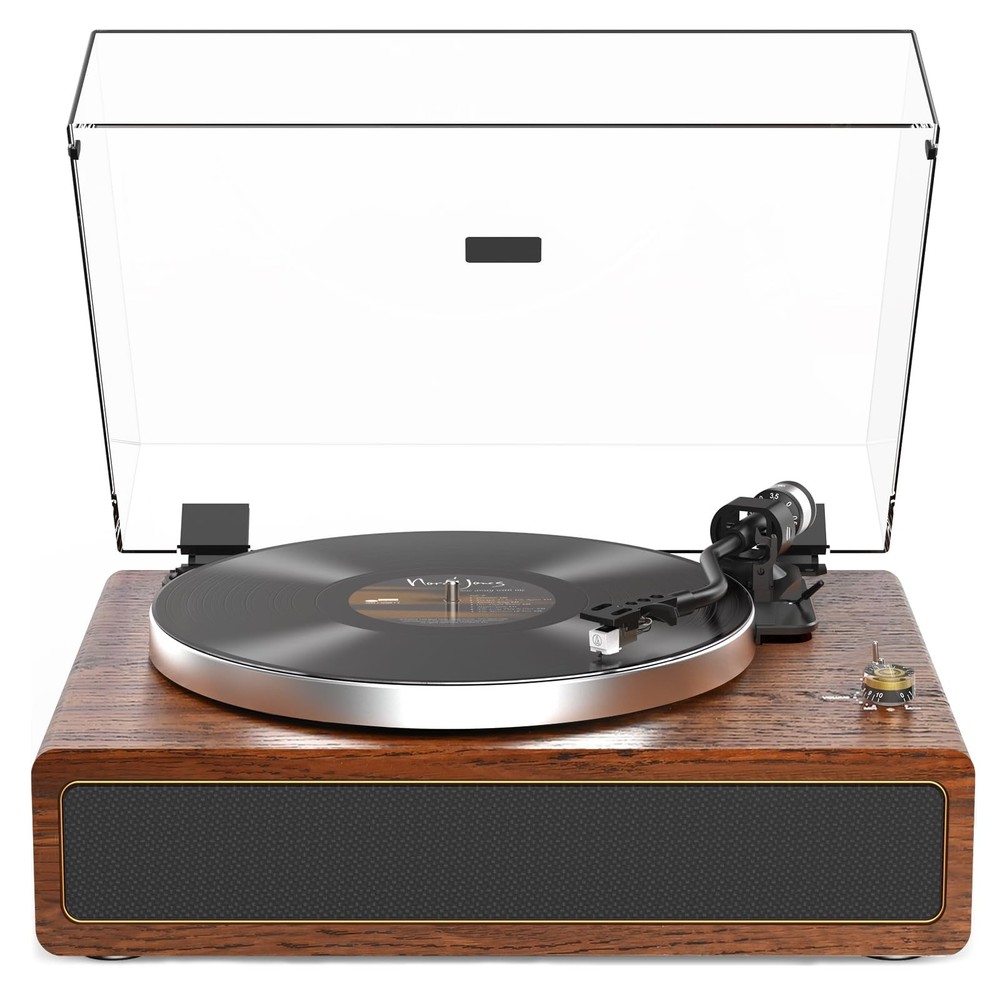 Vintage Bluetooth Turntable with Built-in Speakers for Vinyl Records