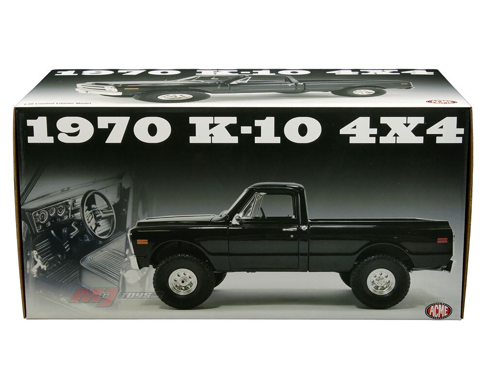 1970 CHEVROLET K10 4X4 PICK UP TRUCK 1:18 BLACK CHEVY A1807215 ACME 350 V-8 ACME