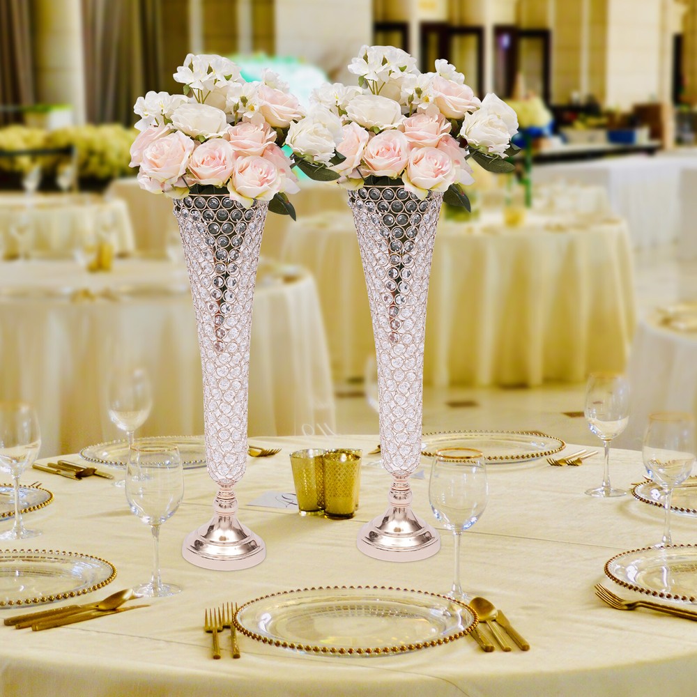 Table Decorative Centerpiece for Wedding Crystal Flower Stand for Anniversary
