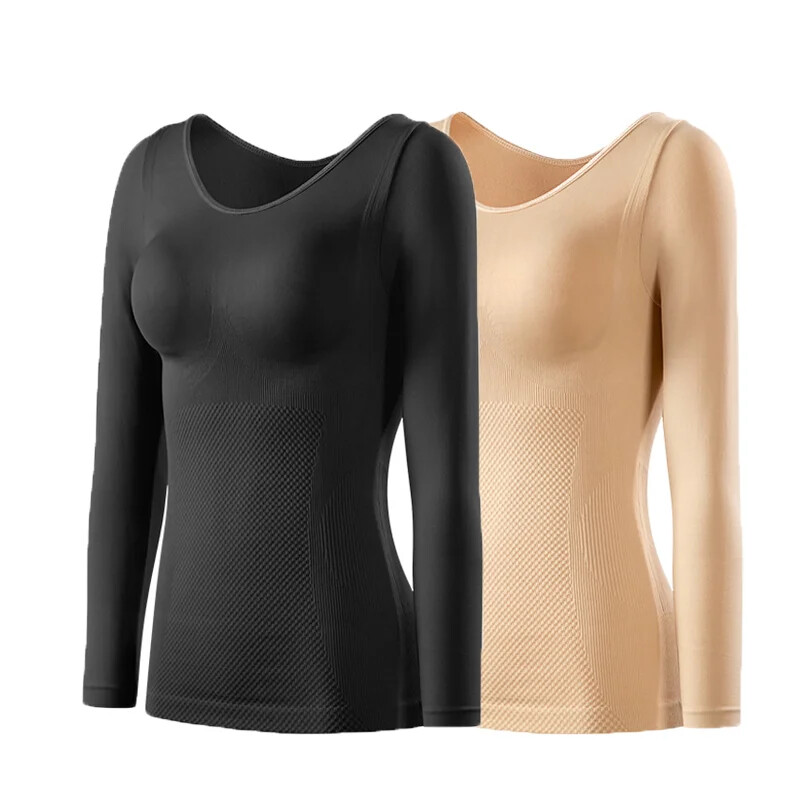 Tummy Control Shirt Long Sleeve Slimming Body Shaper Waist Trainer Corset Bra