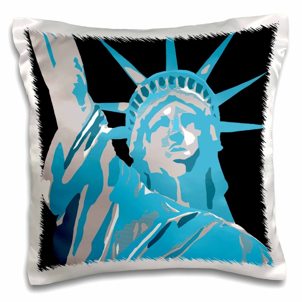 3dRose ANDY WARHOL INSPIRED STATUE OF LIBERTY 16x16 inch Pillow Case