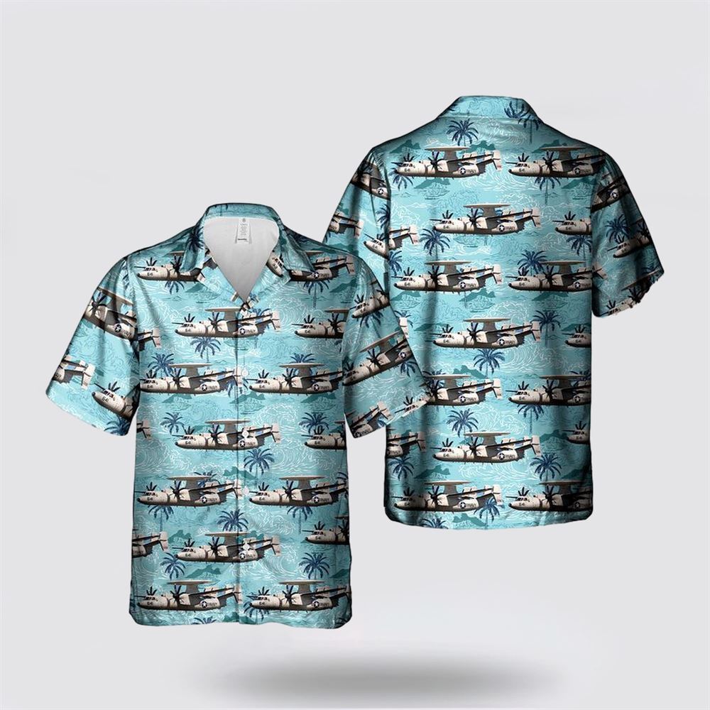 US Navy Grumman E 2C Hawkeye 2000 Hawaiian Shirt 8211 Gifts For Military Personn