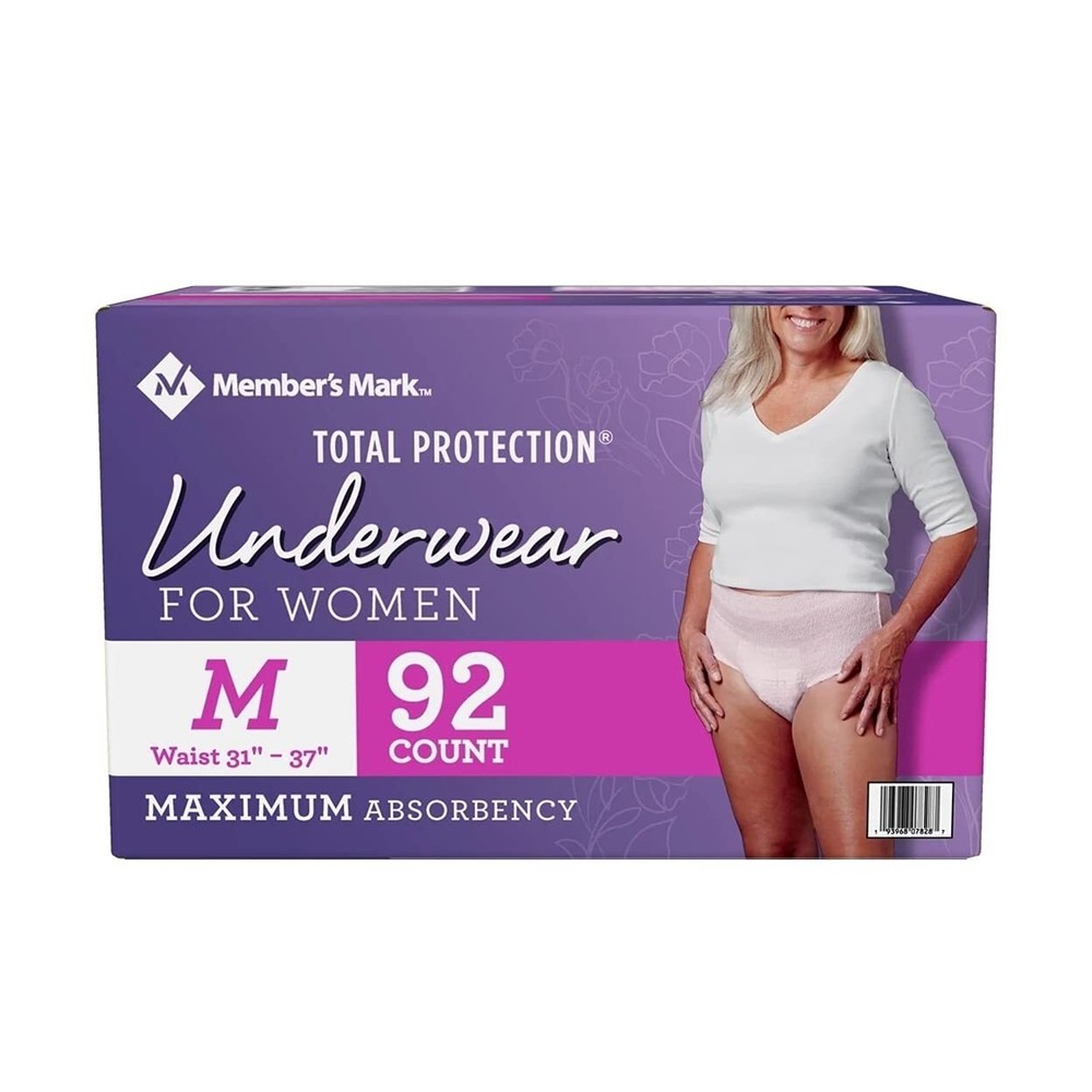 Women's Total Protection Underwear by Members Mark, Medium, 92-Count Pack-image