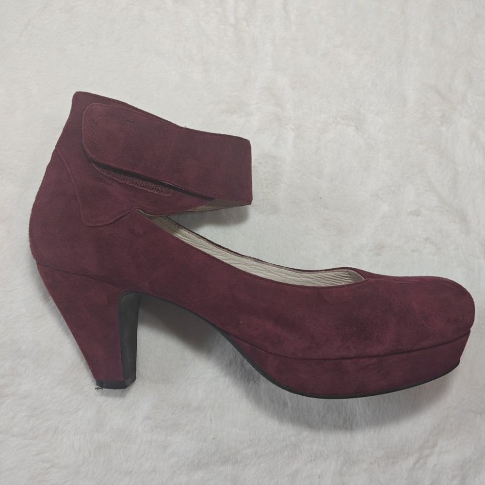 Sacha London Size 9 Handmade Purple Suede Platform Heels with Ankle Wrap