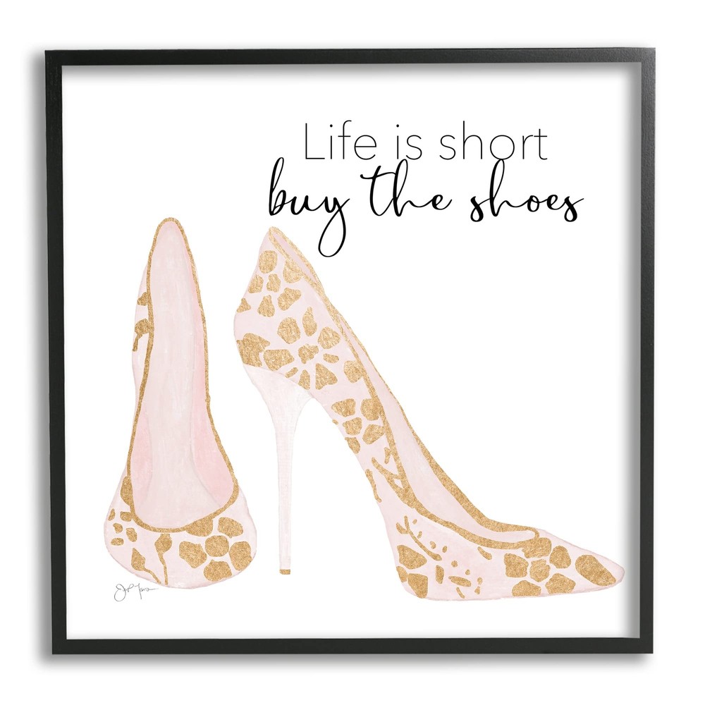 Get Motivated with Floral Heel Pattern Framed Wall Art by Tav