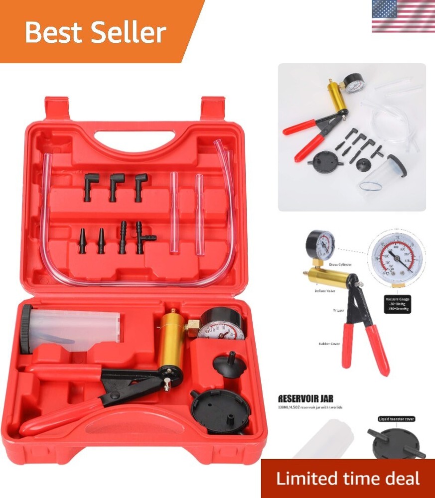 Automotive Brake Bleeding Set Handheld Gauge Adapters for Bike Car Truck