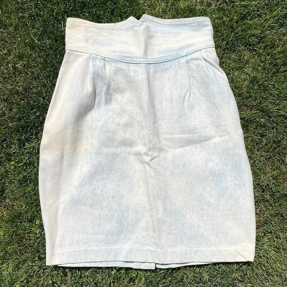 Vintage 1980s Whipp Stonewashed Denim Jean Skirt Size 7 Retro