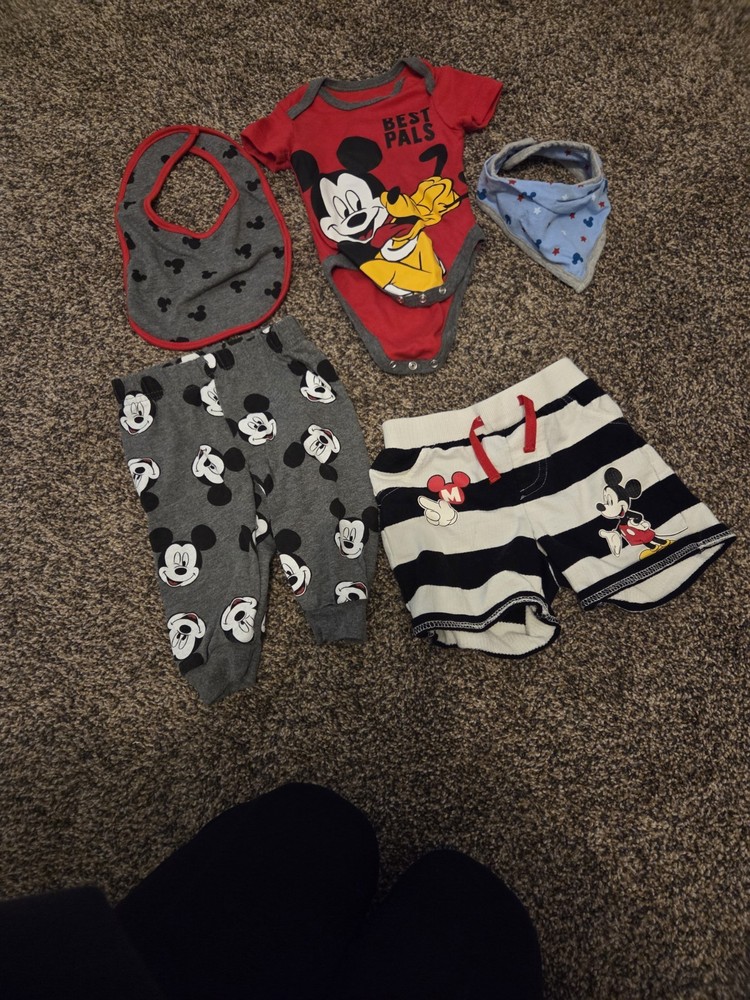 Disney Mickey Mouse Baby Boy Clothes Set 3/6 Months