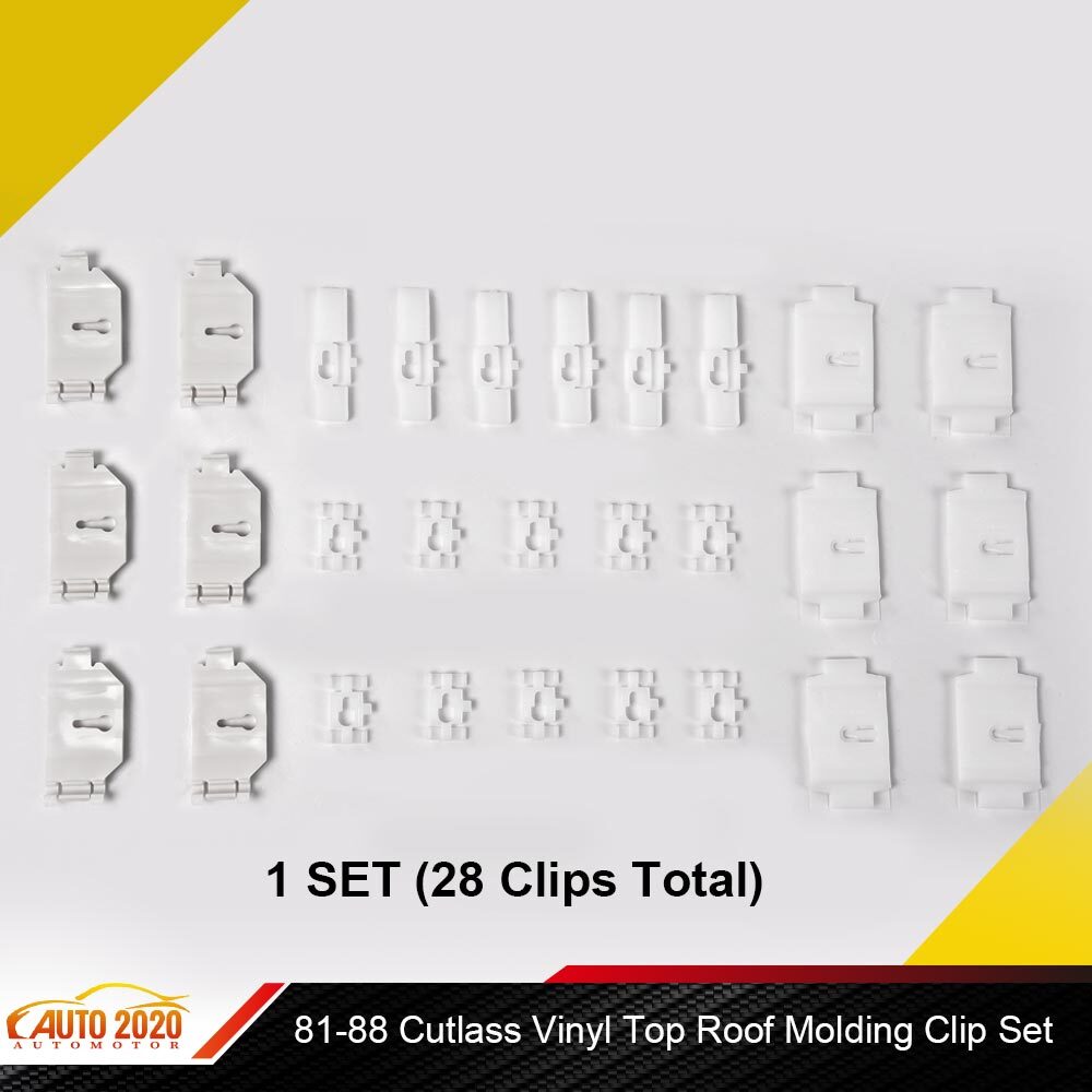 Fit For 81-88 Cutlass Vinyl Top Roof Molding Trim Retaining Mounting Clip Kit 28