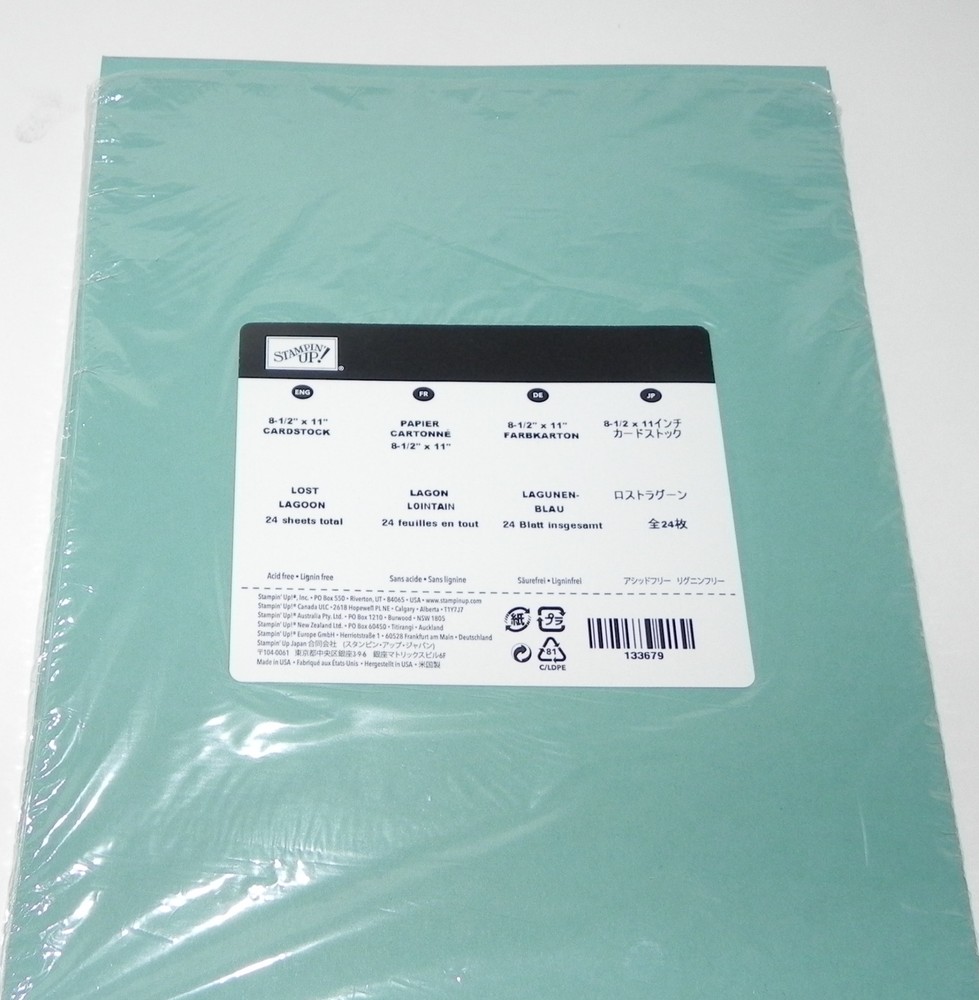 LOT OF LOST LAGOON 80 LB STAMPIN UP 8.5 X 11 CARD STOCK PAPER 8 SHEETS