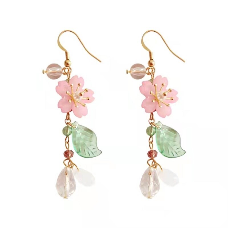 Ear Pendants Tassels Earrings Resin and Alloy Material Gift for Fashion Lovers