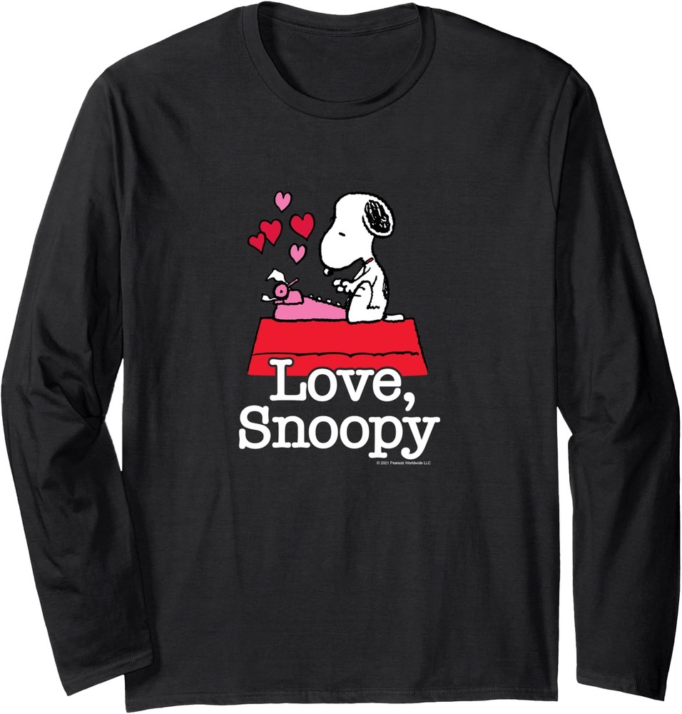 Peanuts   Valentines   Love Snoopy Long Sleeve T Shirt Unisex