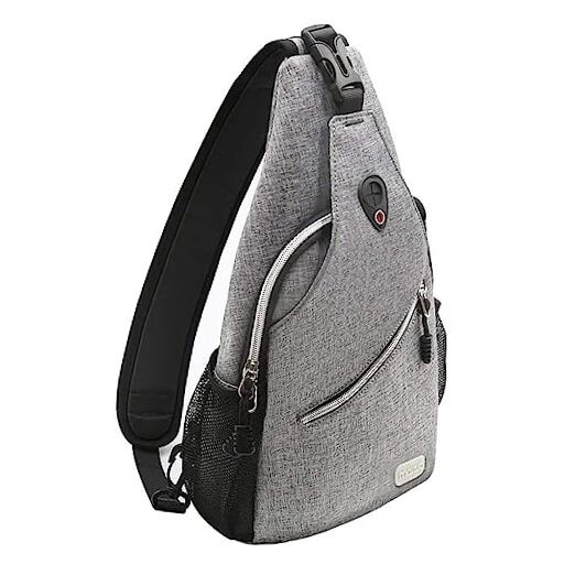 Multipurpose Gray Sling Backpack for Travel and Hiking