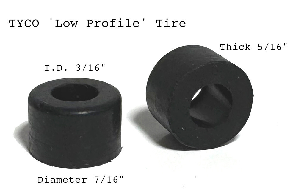 1995 TYCO 440-X2 HO Slot Car Rear Silicone Tires 2pc OEM Original Low Profile