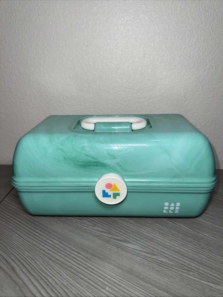 CABOODLES Travel Cosmetic Case Jewelry Organizer Mint Green Marble