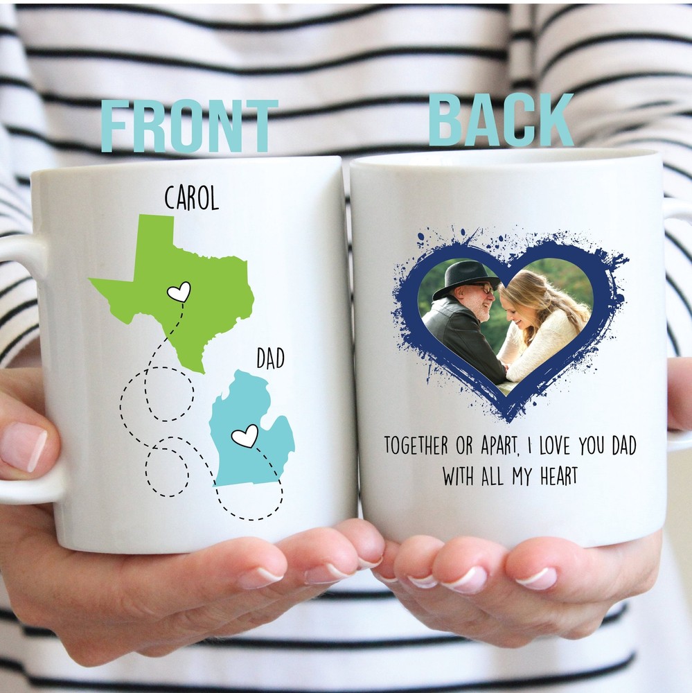 Long Distance Gift For Dad Custom Dad Mug Father's Day Gift State To State Mug