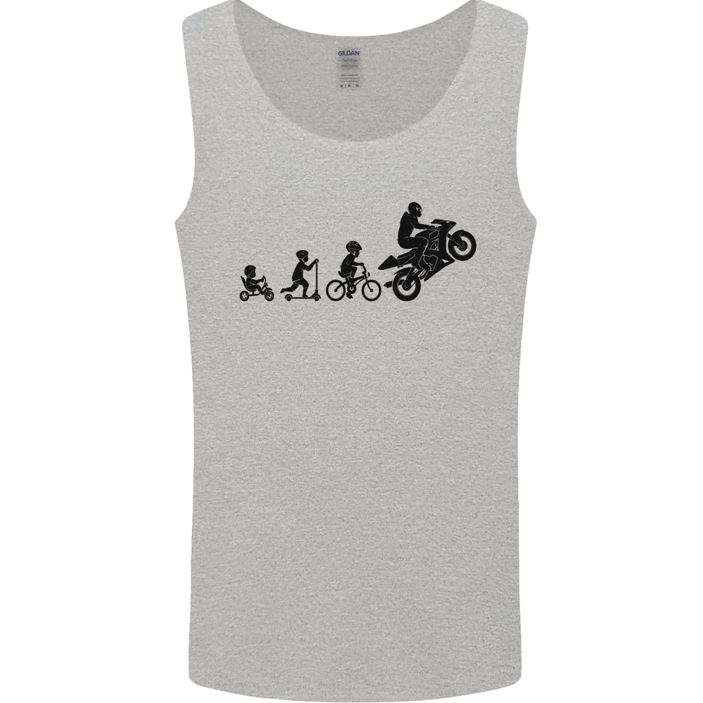 Motorbike Evolution Funny Biker Motorcycle Mens Vest Tank Top