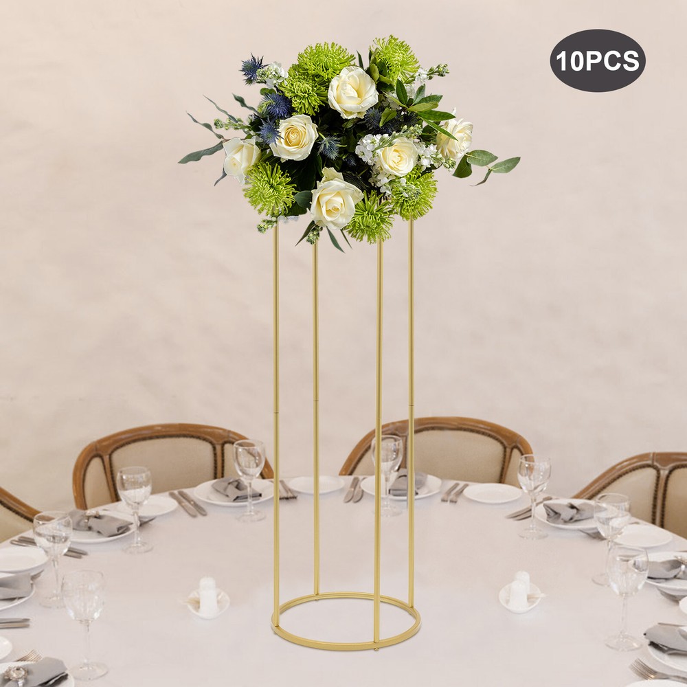 10Pcs Gold Wedding Centerpieces for Wedding Tables Metal Flower Stand Decor