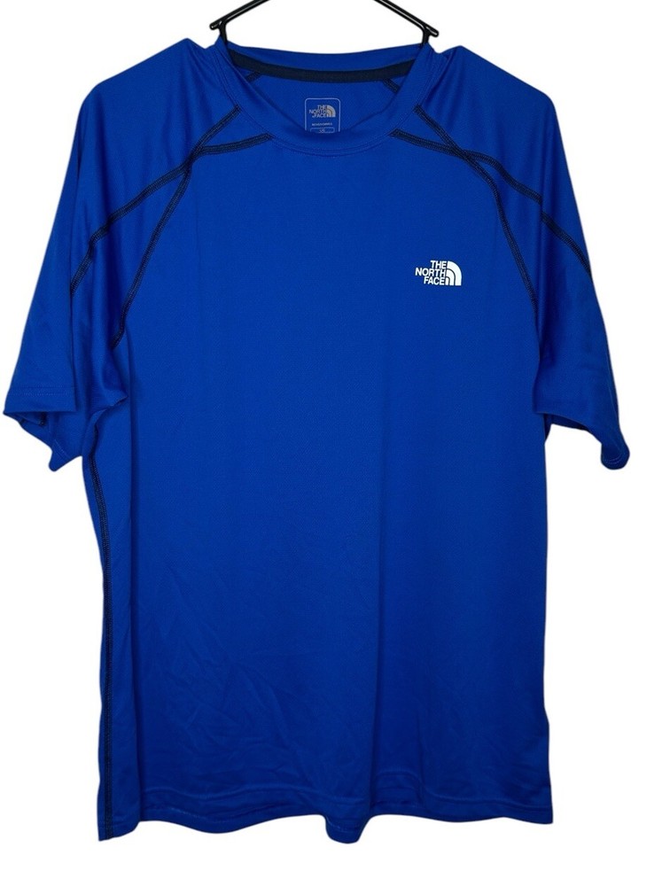 North Face Mens Flashdry Royal Blue Performance Shirt Size L