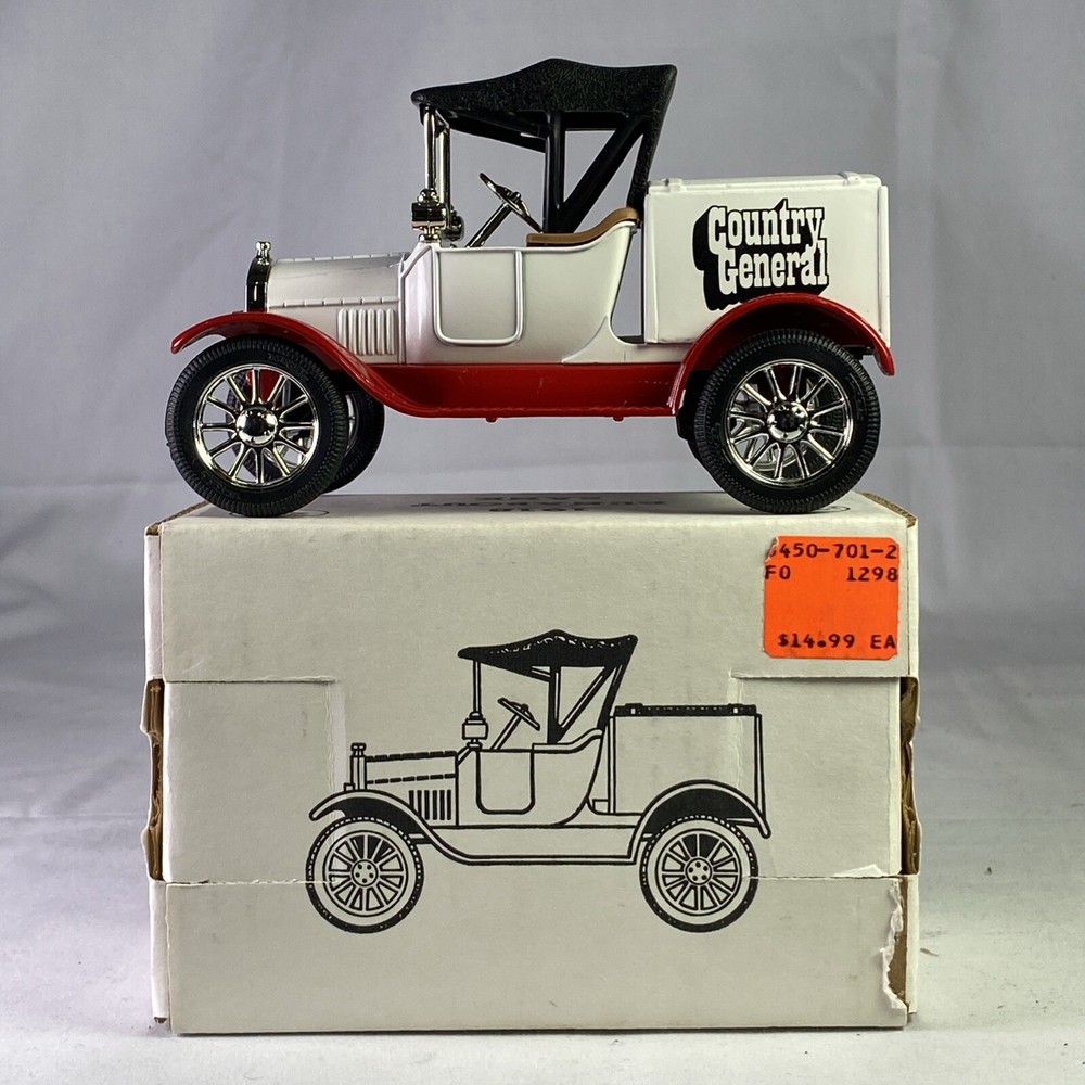 ERTL 1918 FORD MODEL T Runabout Country General Van Bank Vintage 1988 USA Made