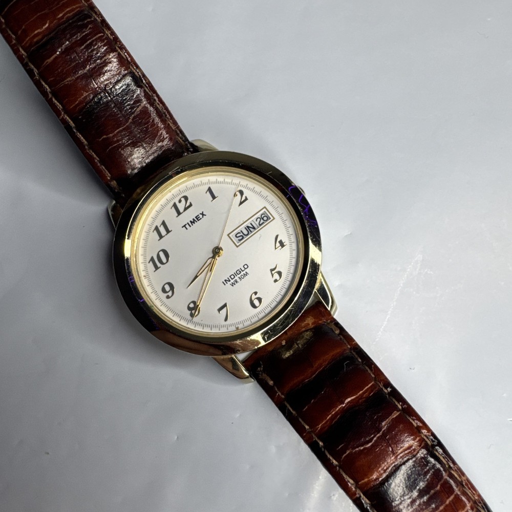 TIMEX Indiglo Gold Tone 30m Day/Date Men's Watch