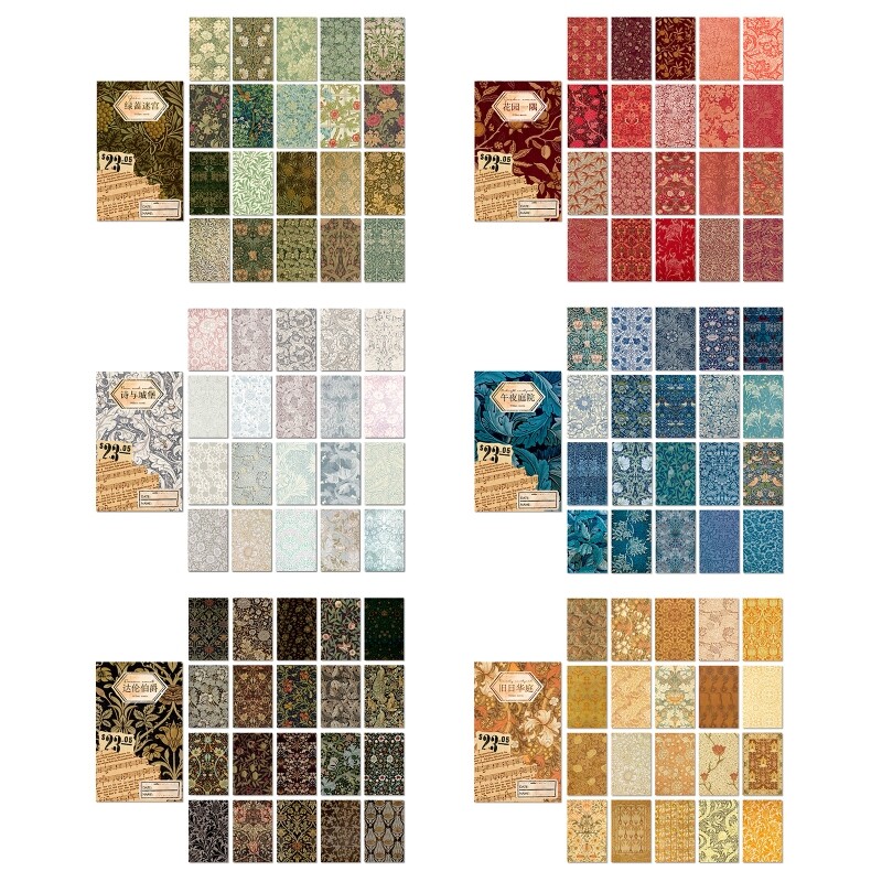 60Sheets Scrapbooking Backing Papers for Gift Wrapping Scrapbooking Journaling