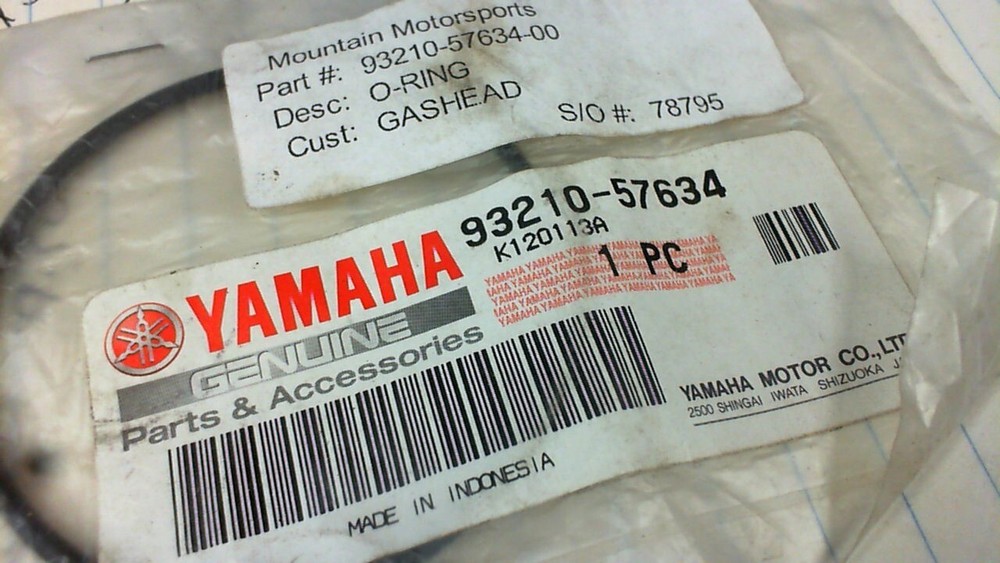 YAMAHA NOS PARTS O RING 93210-57634 FITS MANY UNITS