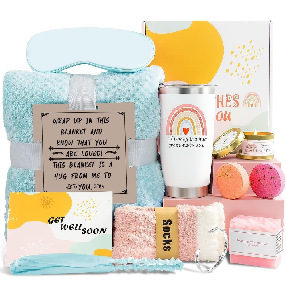 12-Piece Get Well Soon Gift Basket for Women - Thoughtful Care Package