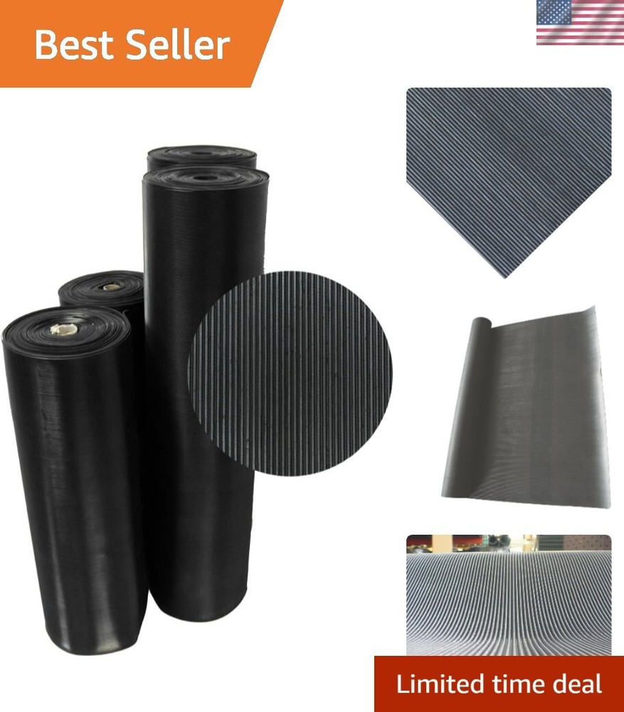 Fine Rib Corrugated Rubber Mats, 1/8