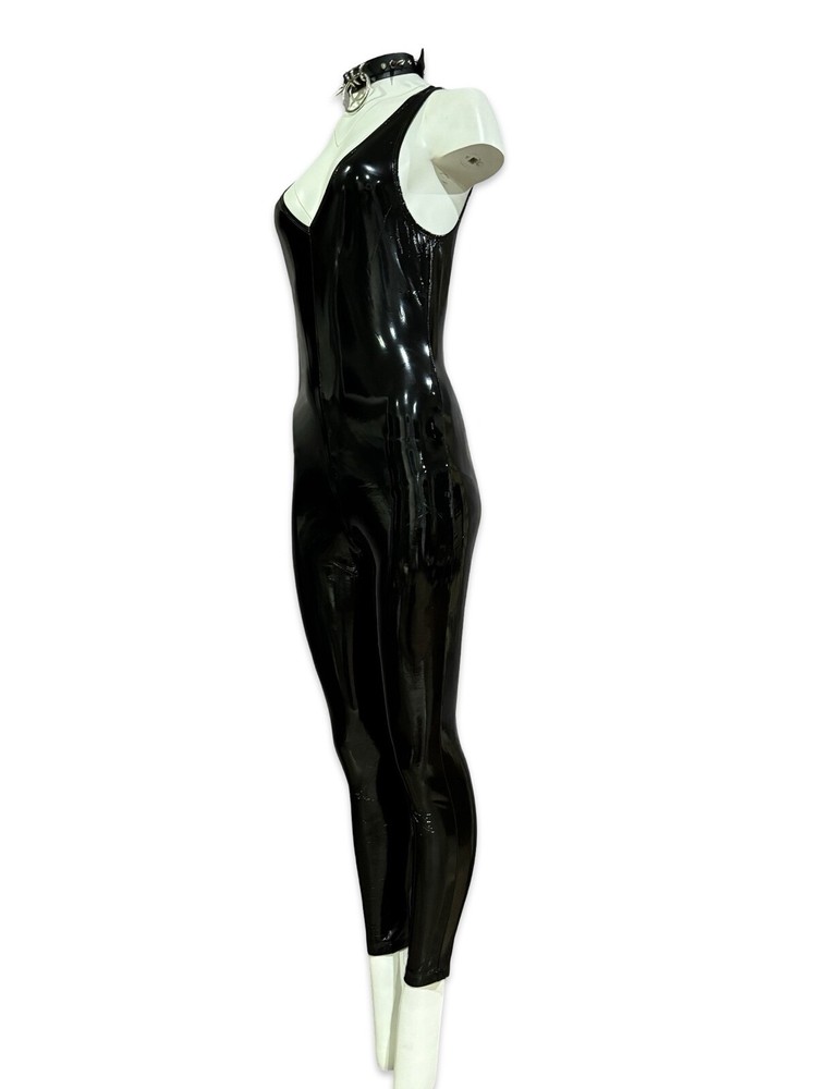 Rare Lip Service  Jumpsuit Uniform Gothic Fetish Catsuit Wet Latex Look Costume