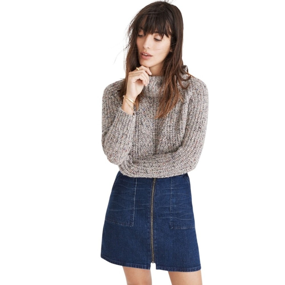 MADEWELL Denim Utility Zip A-Line Mini Skirt Size 25