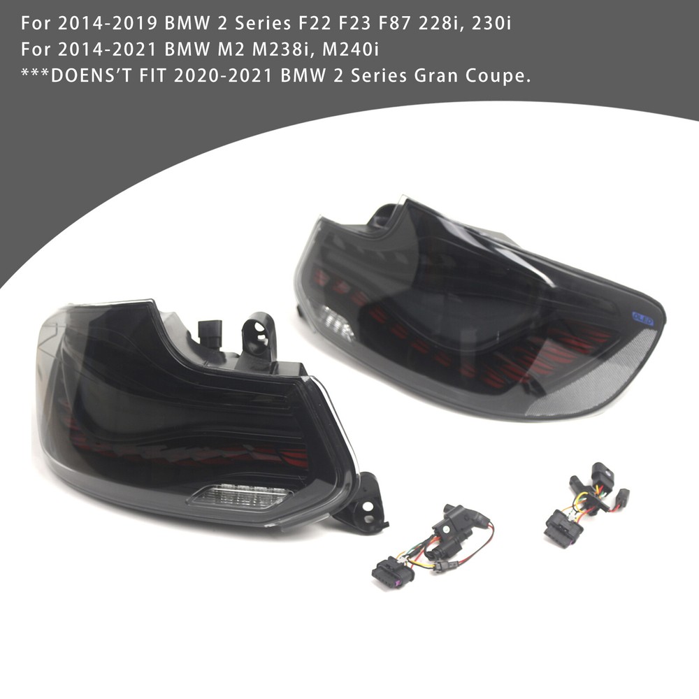 Smoked LED Tail Lights Rear Lamp Assembly for BMW 2 Series F22 F23 F87 2014-2020