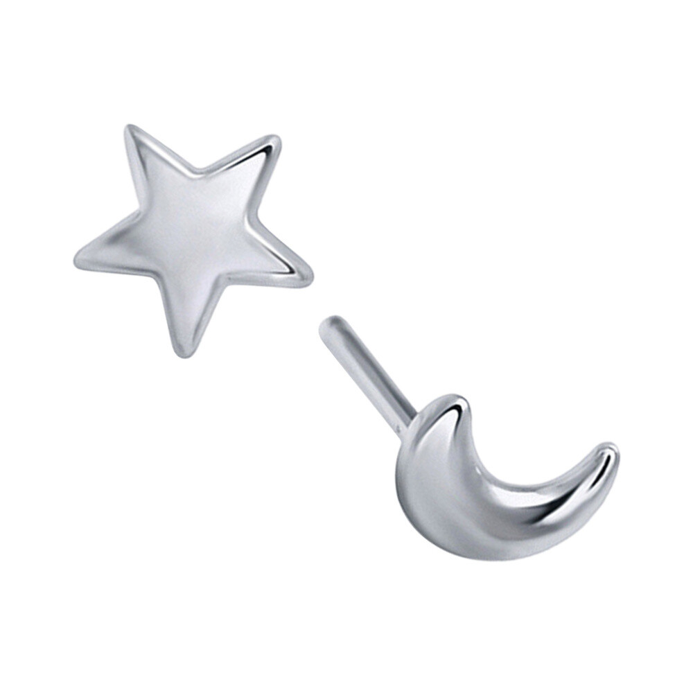 Pendant and Moon Earrings Attractive Charming Miss