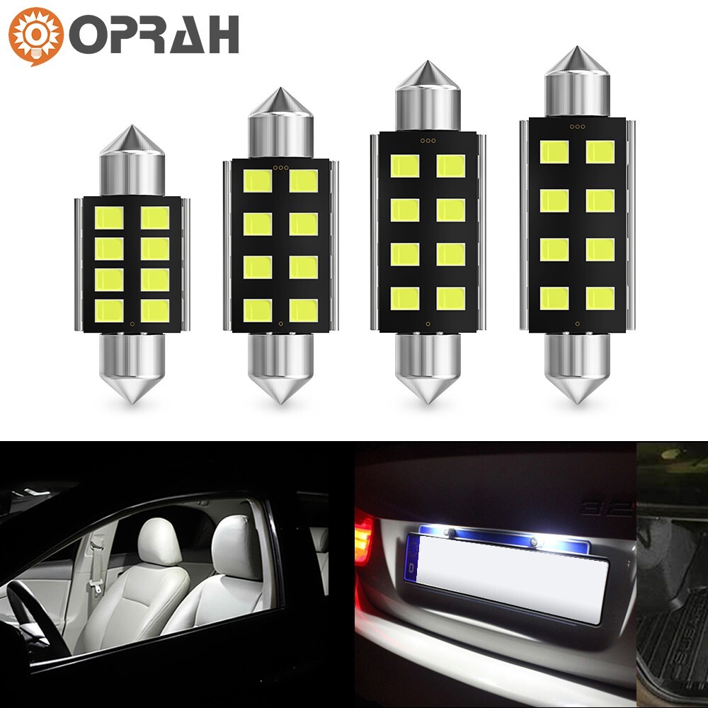 10-100x 31-41mm Cool White LED Car Interior 2835 Canbus Dome Festoon Light Bulbs