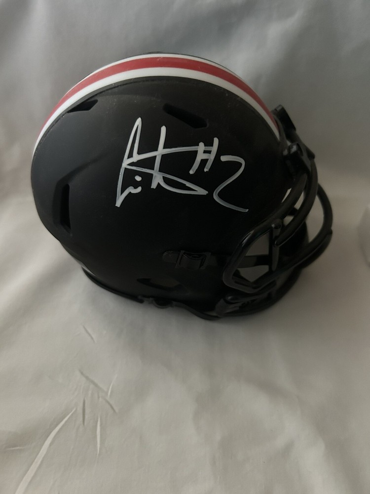 Cris Carter Signed Lunar Eclipse Ohio State Buckeyes Mini Helmet Schwartz/COA