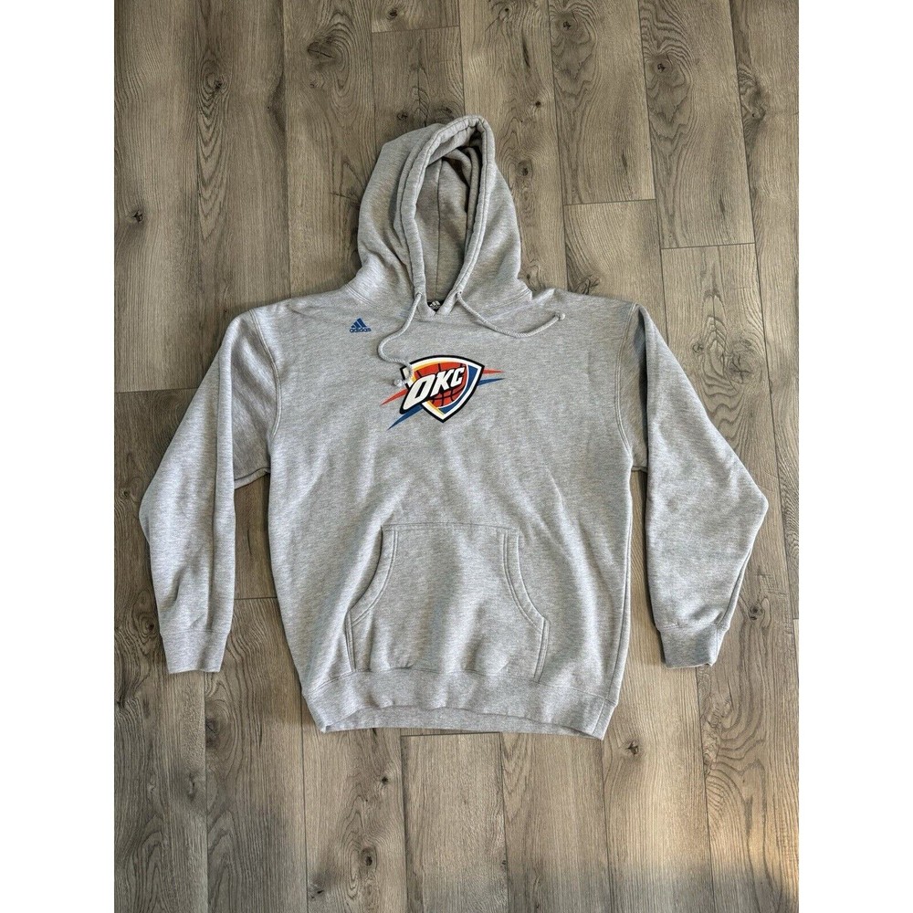 Adidas Oklahoma City Thunder Kevin Durant 35 Hoodie Mens Large Gray NBA