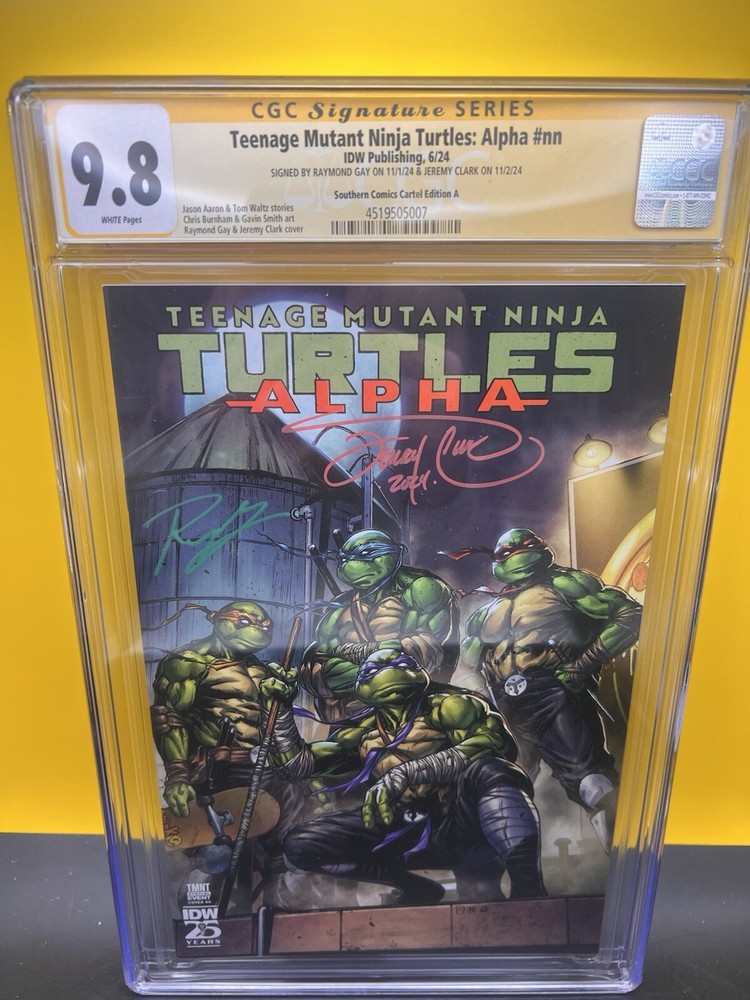 Teenage Mutant Ninja Turtles Alpha 1 CGC SS 9.8 signed by 2 Gay Clark Variant