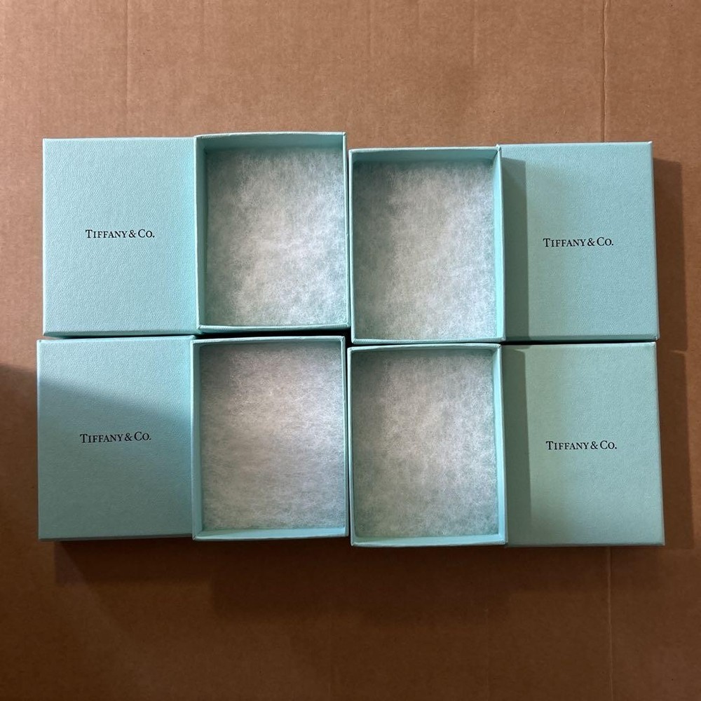 Tiffany empty box case storage earrings set of 4 LOT blue gift vintage mzmr A