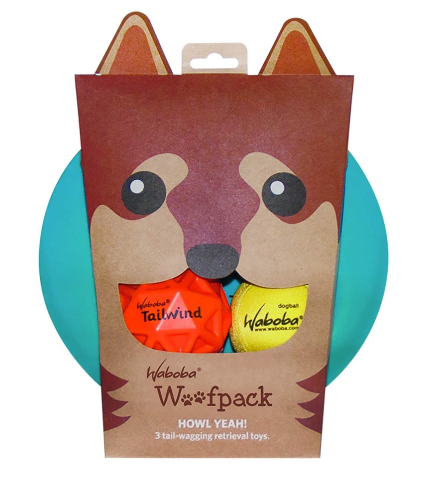 Woofgames Pet Dog Toys Set - Interactive Boredom Toy Bundle with Rubber Flyin...